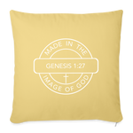 Made in the Image of God - Throw Pillow Cover - washed yellow