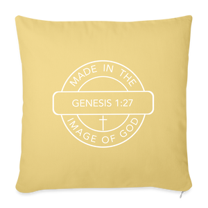 Made in the Image of God - Throw Pillow Cover - washed yellow