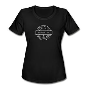 Made in the Image of God - Women's Moisture Wicking Performance T-Shirt - black