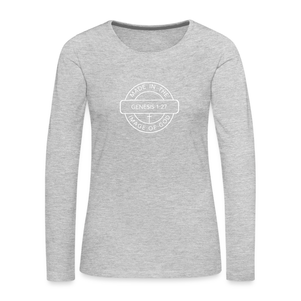 Made in the Image of God - Women's Premium Long Sleeve T-Shirt - heather gray