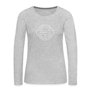 Made in the Image of God - Women's Premium Long Sleeve T-Shirt - heather gray