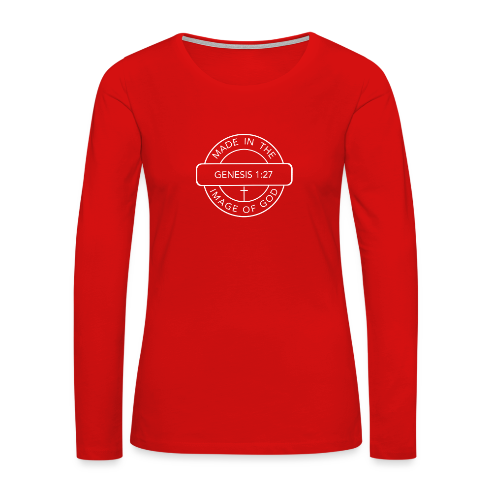 Made in the Image of God - Women's Premium Long Sleeve T-Shirt - red