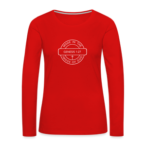 Made in the Image of God - Women's Premium Long Sleeve T-Shirt - red