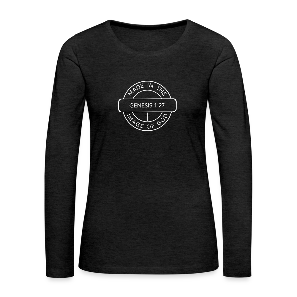 Made in the Image of God - Women's Premium Long Sleeve T-Shirt - charcoal grey