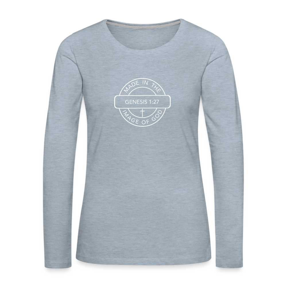 Made in the Image of God - Women's Premium Long Sleeve T-Shirt - heather ice blue