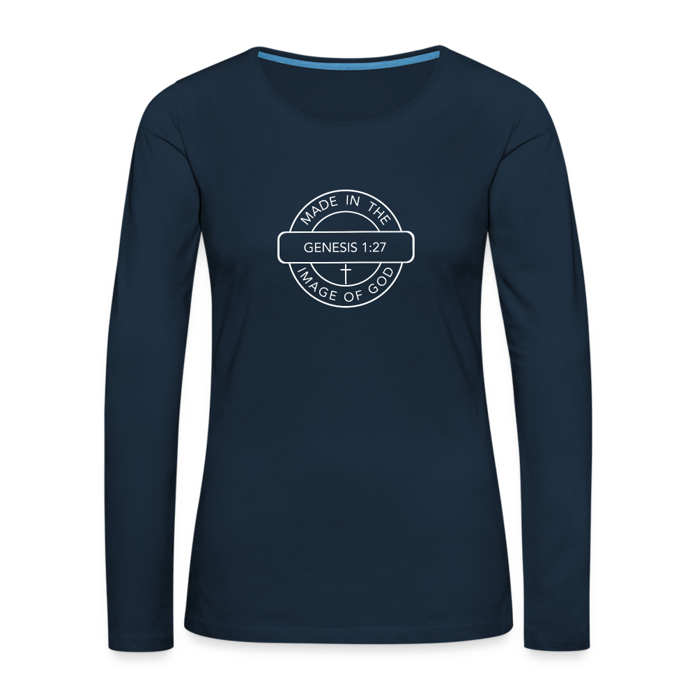 Made in the Image of God - Women's Premium Long Sleeve T-Shirt - deep navy