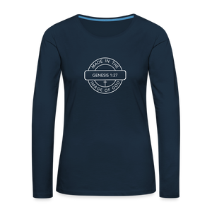 Made in the Image of God - Women's Premium Long Sleeve T-Shirt - deep navy