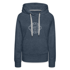 Made in the Image of God - Women’s Premium Hoodie - heather denim