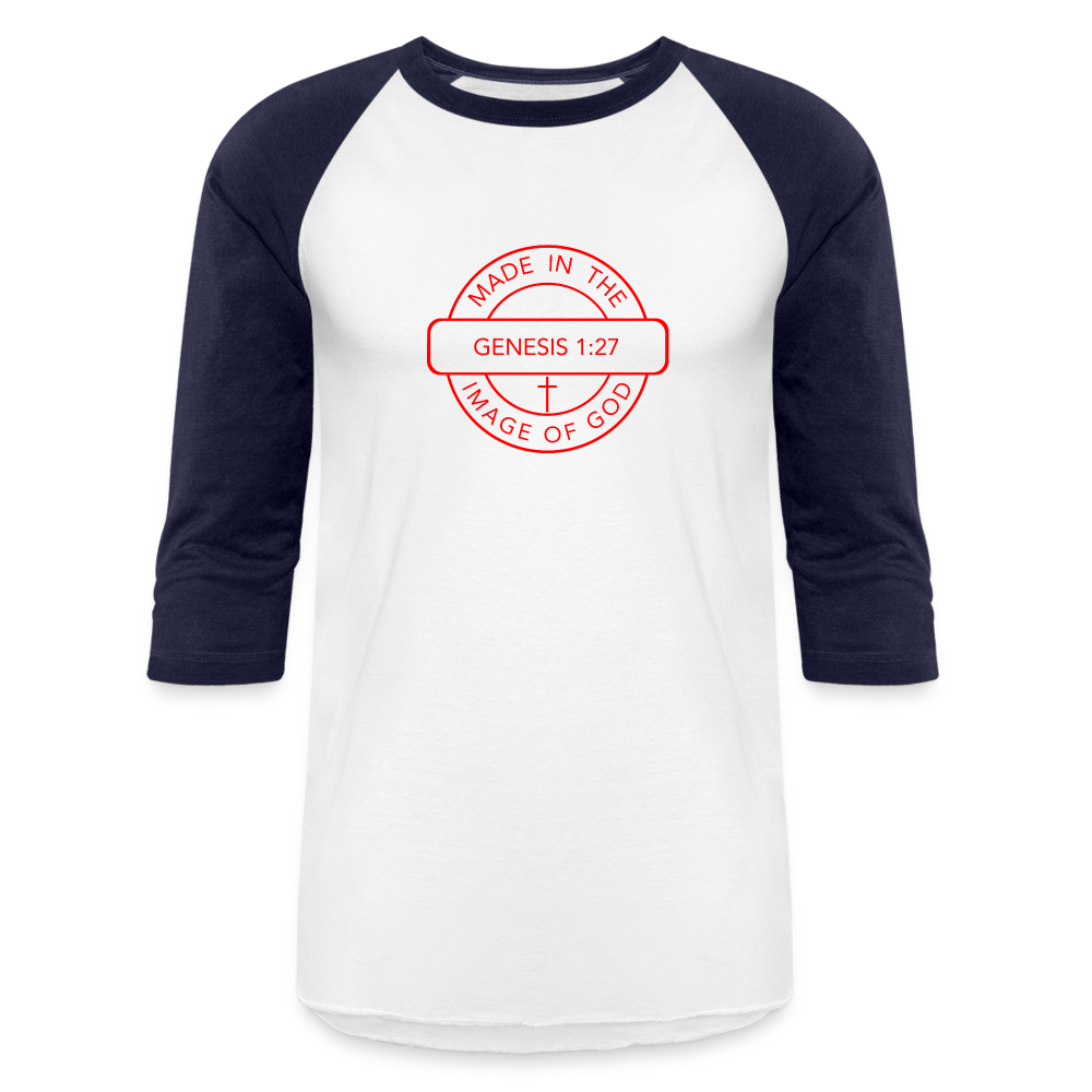 Made in the Image of God - Baseball T-Shirt - white/navy