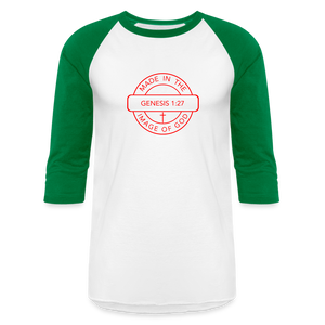 Made in the Image of God - Baseball T-Shirt - white/kelly green