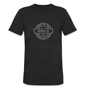 Made in the Image of God - Unisex Tri-Blend T-Shirt - heather black