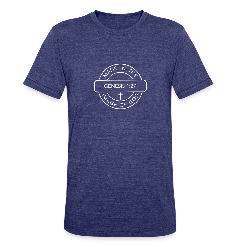 Made in the Image of God - Unisex Tri-Blend T-Shirt - heather indigo