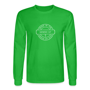 Made in the Image of God - Men's Long Sleeve T-Shirt - bright green