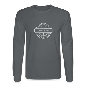 Made in the Image of God - Men's Long Sleeve T-Shirt - charcoal