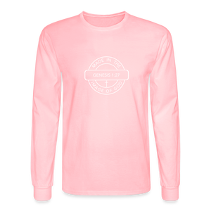 Made in the Image of God - Men's Long Sleeve T-Shirt - pink