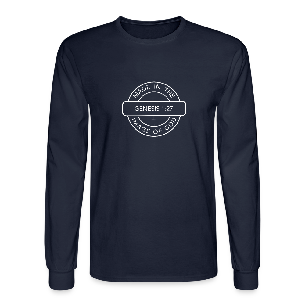 Made in the Image of God - Men's Long Sleeve T-Shirt - navy