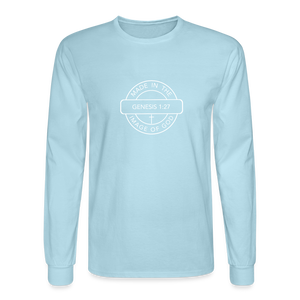 Made in the Image of God - Men's Long Sleeve T-Shirt - powder blue