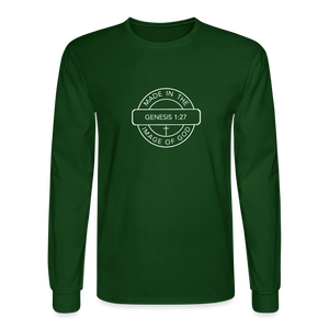 Made in the Image of God - Men's Long Sleeve T-Shirt - forest green