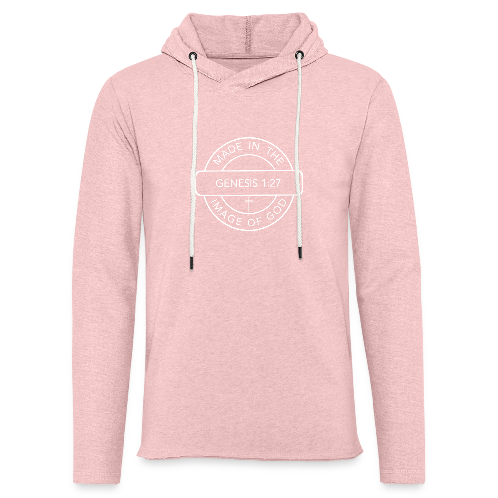 Made in the Image of God - Unisex Lightweight Terry Hoodie - cream heather pink