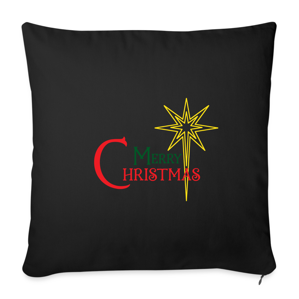 Merry Christmas - Throw Pillow Cover - black