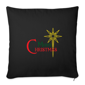 Merry Christmas - Throw Pillow Cover - black