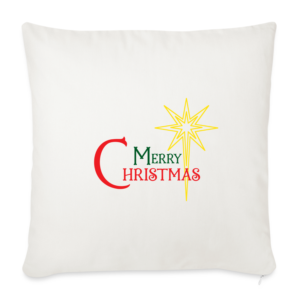 Merry Christmas - Throw Pillow Cover - natural white