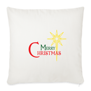 Merry Christmas - Throw Pillow Cover - natural white