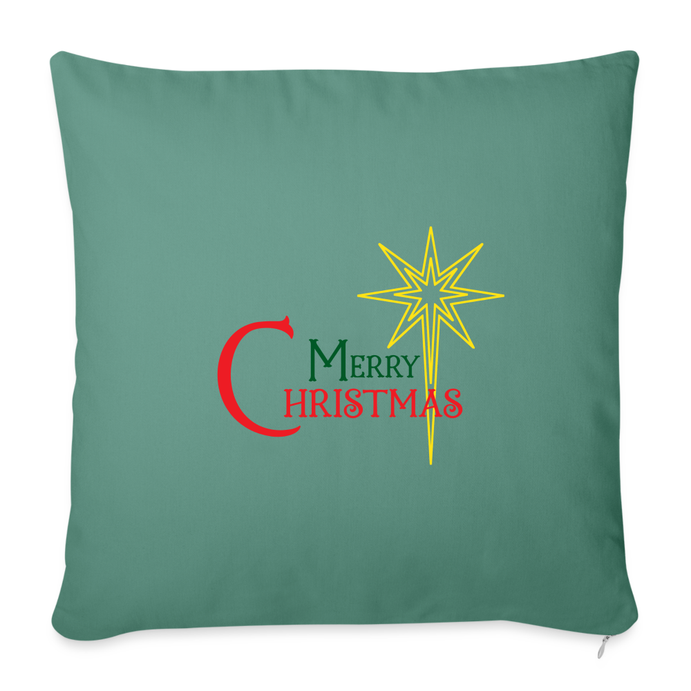 Merry Christmas - Throw Pillow Cover - cypress green