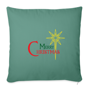 Merry Christmas - Throw Pillow Cover - cypress green