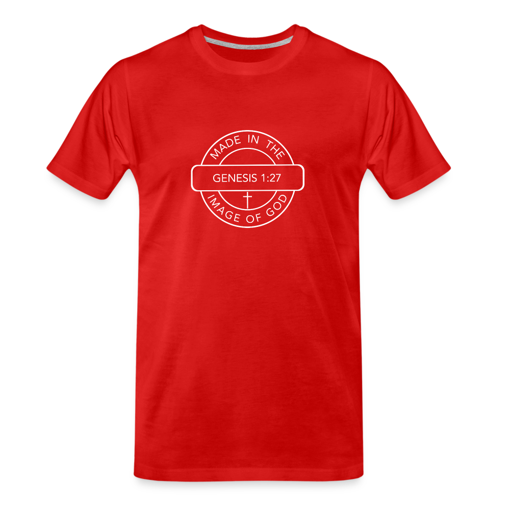 Made in the Image of God - Men’s Premium Organic T-Shirt - red