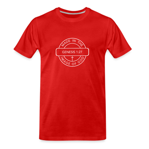 Made in the Image of God - Men’s Premium Organic T-Shirt - red