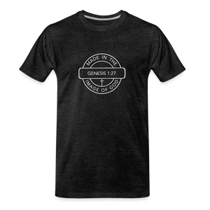 Made in the Image of God - Men’s Premium Organic T-Shirt - charcoal grey