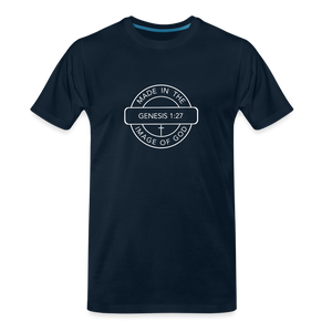 Made in the Image of God - Men’s Premium Organic T-Shirt - deep navy