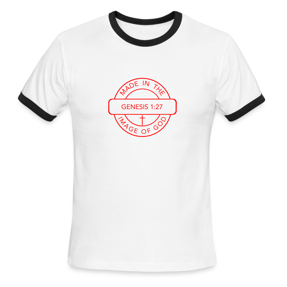Made in the Image of God - Men's Ringer T-Shirt - white/black
