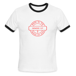 Made in the Image of God - Men's Ringer T-Shirt - white/black