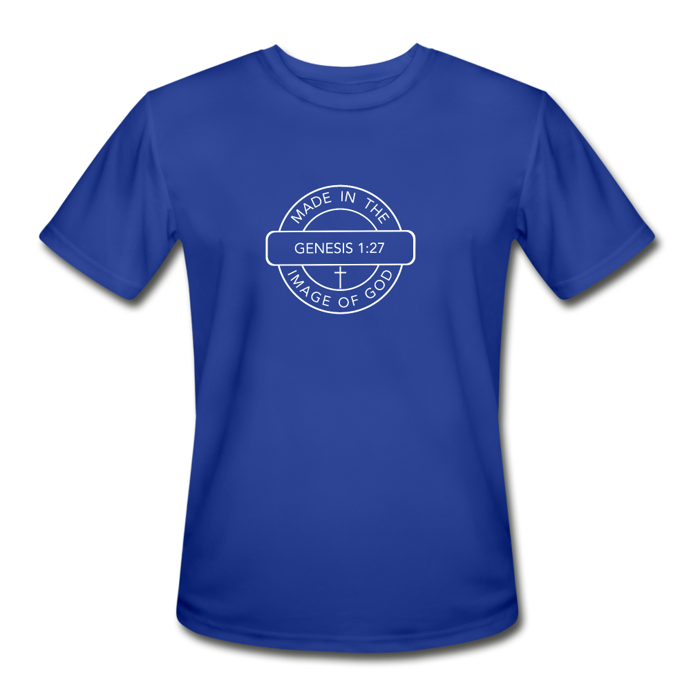 Made in the Image of God - Men’s Moisture Wicking Performance T-Shirt - royal blue