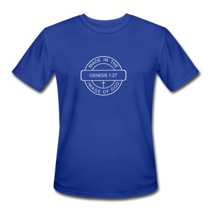 Made in the Image of God - Men’s Moisture Wicking Performance T-Shirt - royal blue