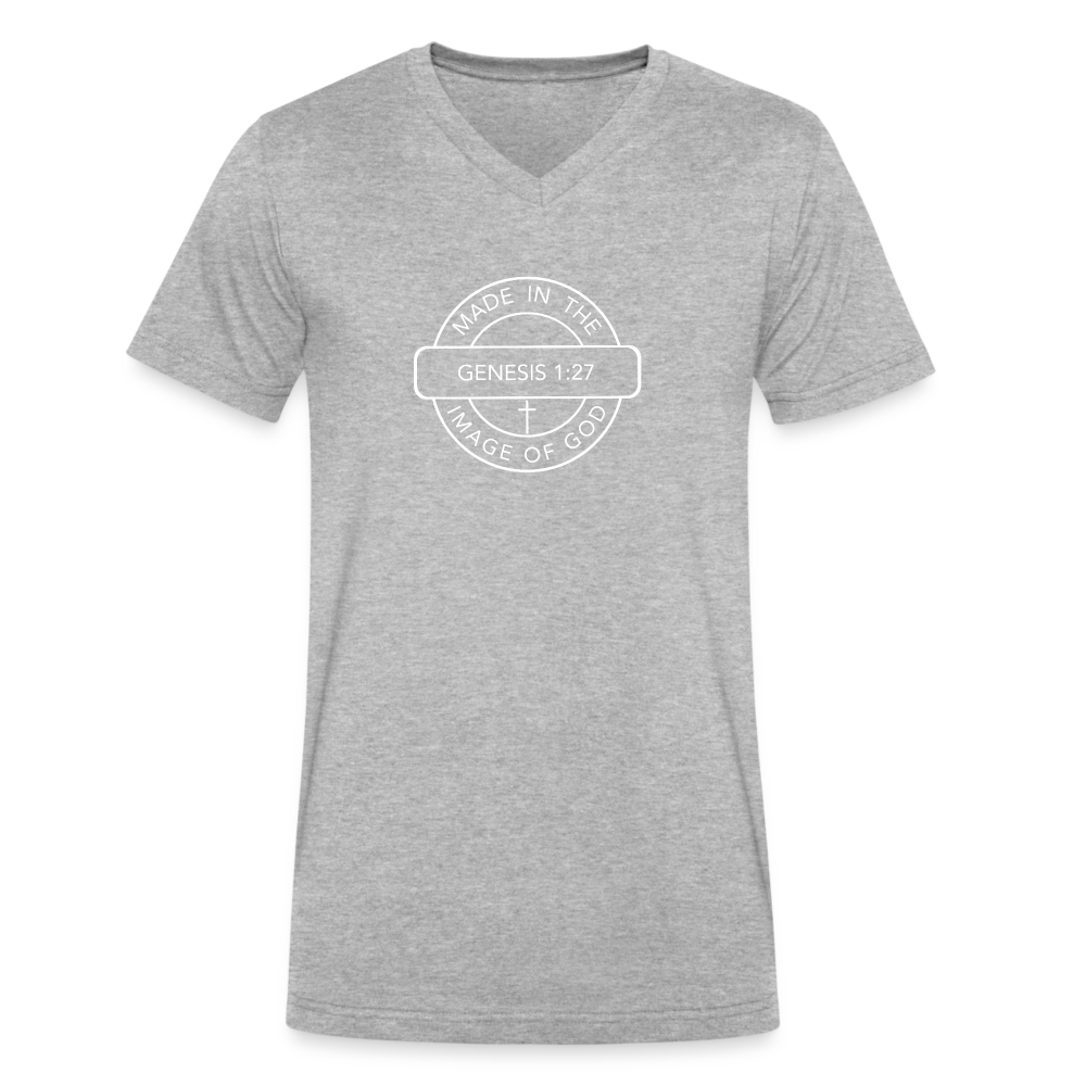 Made in the Image of God - Men's V-Neck T-Shirt - heather gray