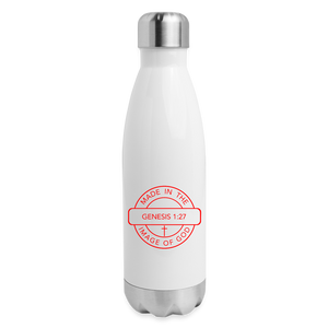Made in the Image of God - Insulated Stainless Steel Water Bottle - white
