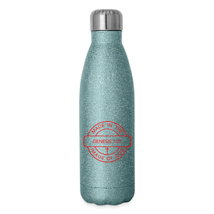 Made in the Image of God - Insulated Stainless Steel Water Bottle - turquoise glitter