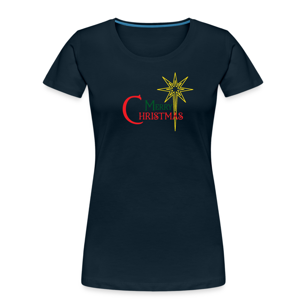 Merry Christmas - Women’s Premium Organic T-Shirt - deep navy