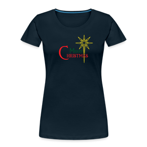 Merry Christmas - Women’s Premium Organic T-Shirt - deep navy