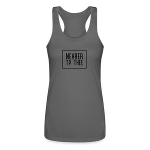 Nearer to Thee - Women’s Performance Racerback Tank Top - charcoal