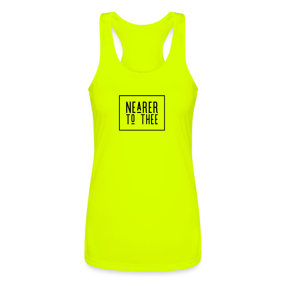 Nearer to Thee - Women’s Performance Racerback Tank Top - neon yellow