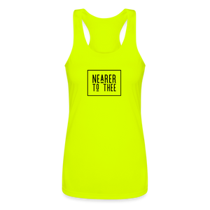 Nearer to Thee - Women’s Performance Racerback Tank Top - neon yellow
