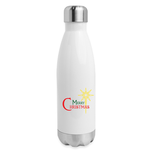 Merry Christmas - Insulated Stainless Steel Water Bottle - white
