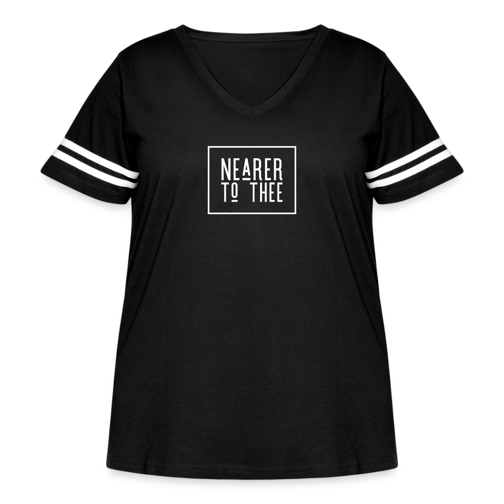 Nearer to Thee - Women's Curvy Vintage Sport T-Shirt - black/white