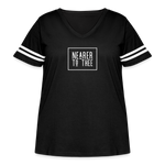 Nearer to Thee - Women's Curvy Vintage Sport T-Shirt - black/white