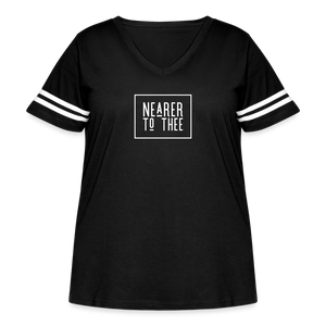 Nearer to Thee - Women's Curvy Vintage Sport T-Shirt - black/white