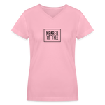 Nearer to Thee - Women's Shallow V-Neck T-Shirt - pink